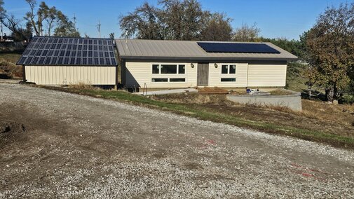 Finished solar panel installation on side overhang Nov 15, 2024