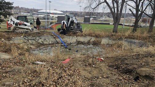 Draining pond December 2, 2024